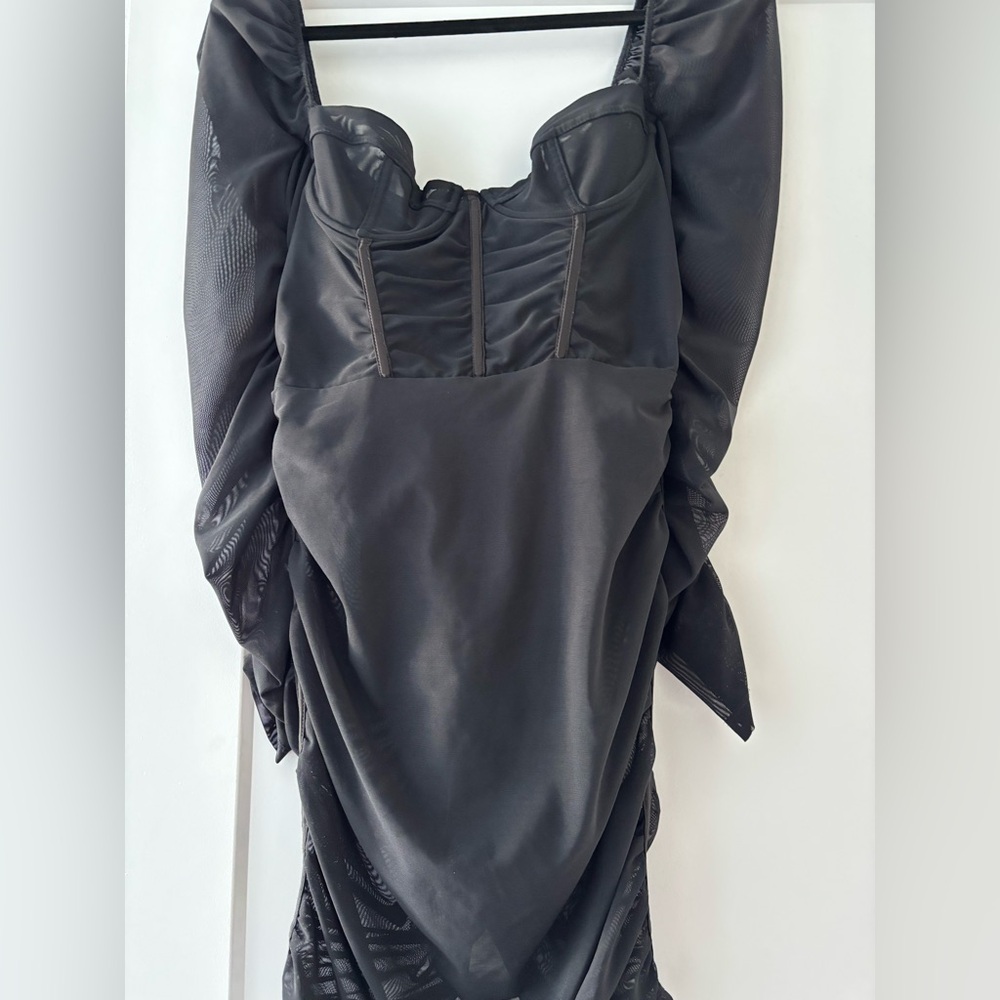 Oh Polly Black Mesh corset dress